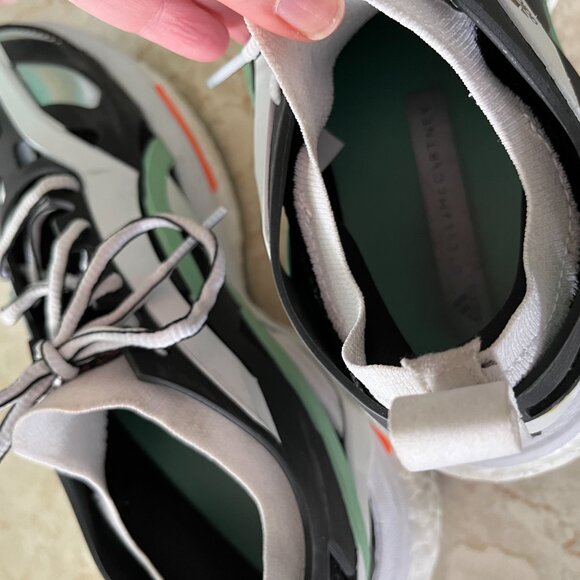 Stella McCartney Sz 8 Womens Solarglide Collab Sneakers Black Silver Green - Picture 11 of 15